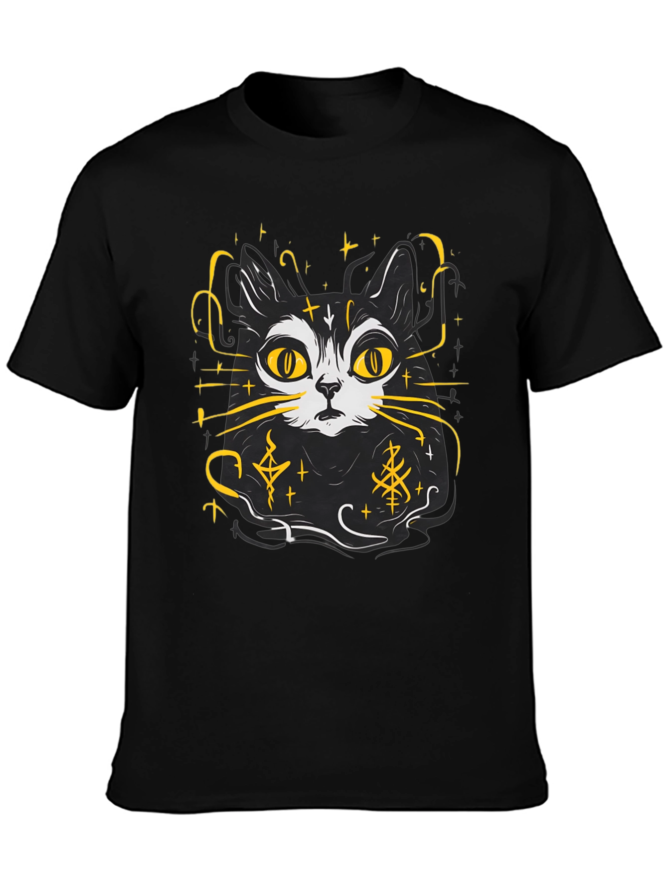 Mystic Cat T-Shirt - Black Graphic Tee