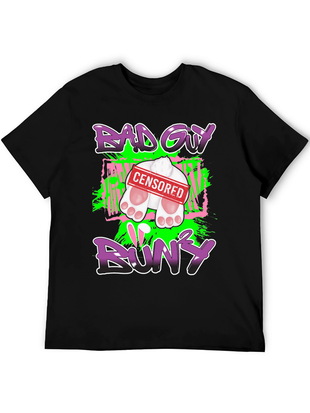 Bad Guy Bunny Censored Graphic T-Shirt