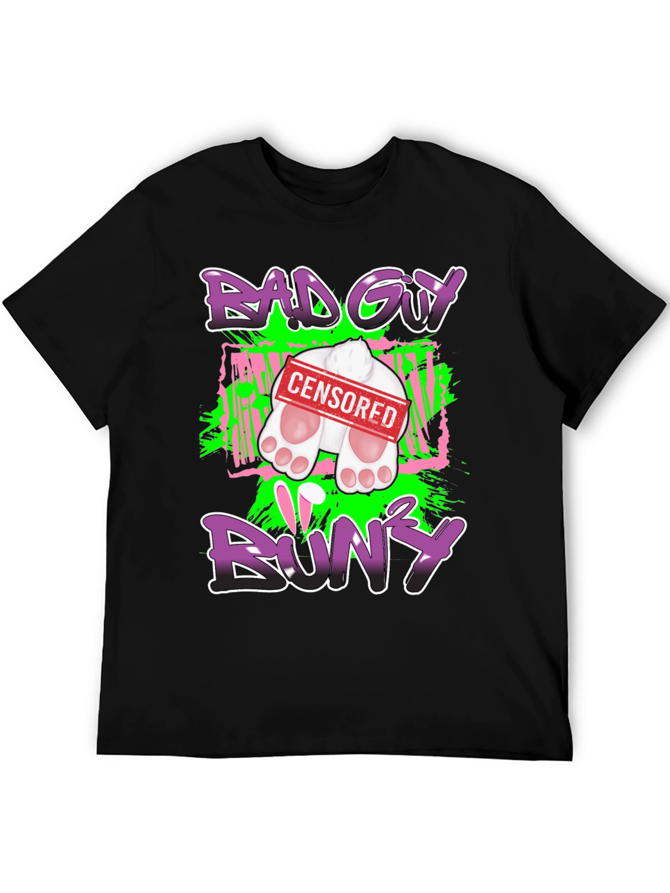 Bad Guy Bunny Censored Graphic T-Shirt