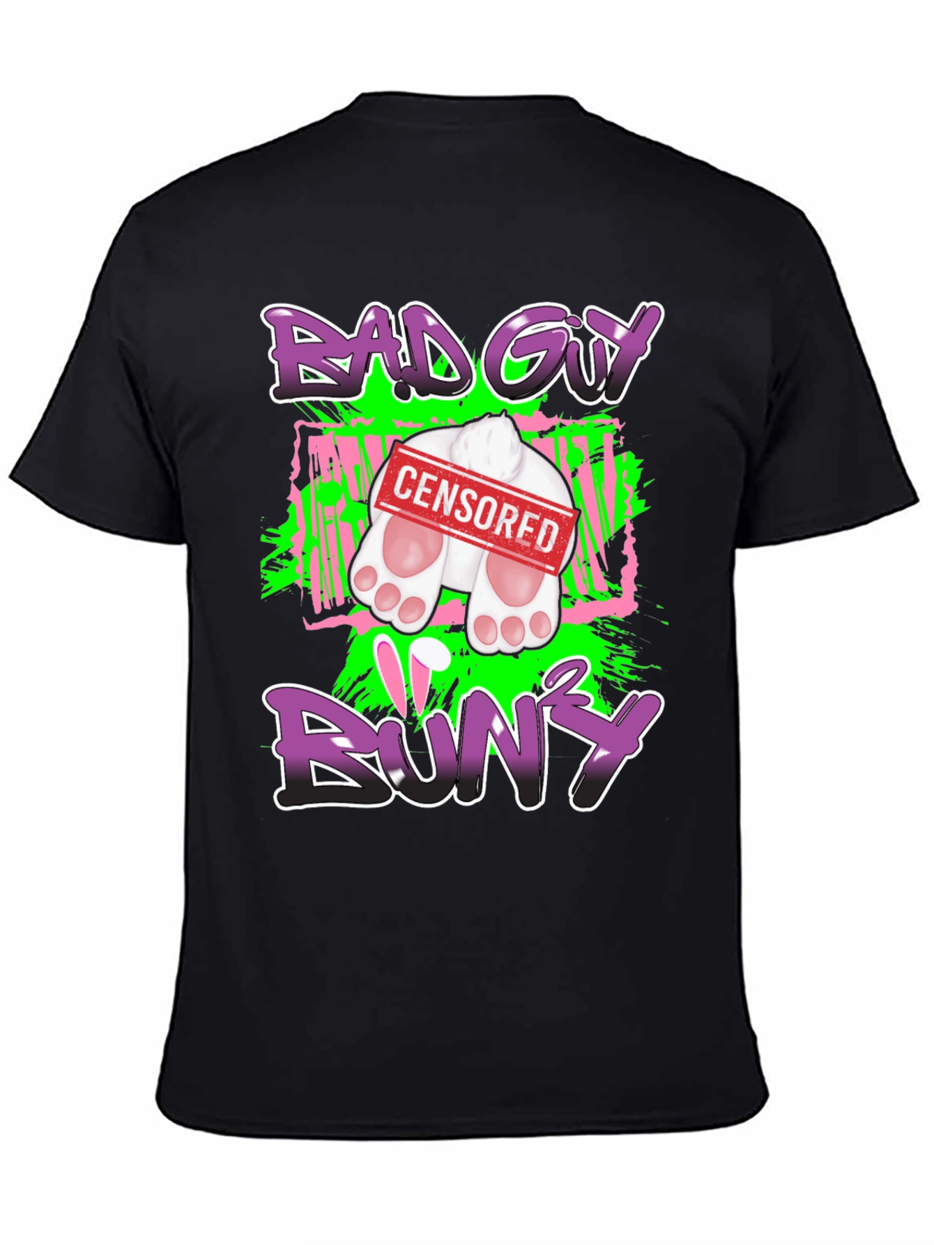 Bad Guy Bunny Censored Graphic T-Shirt