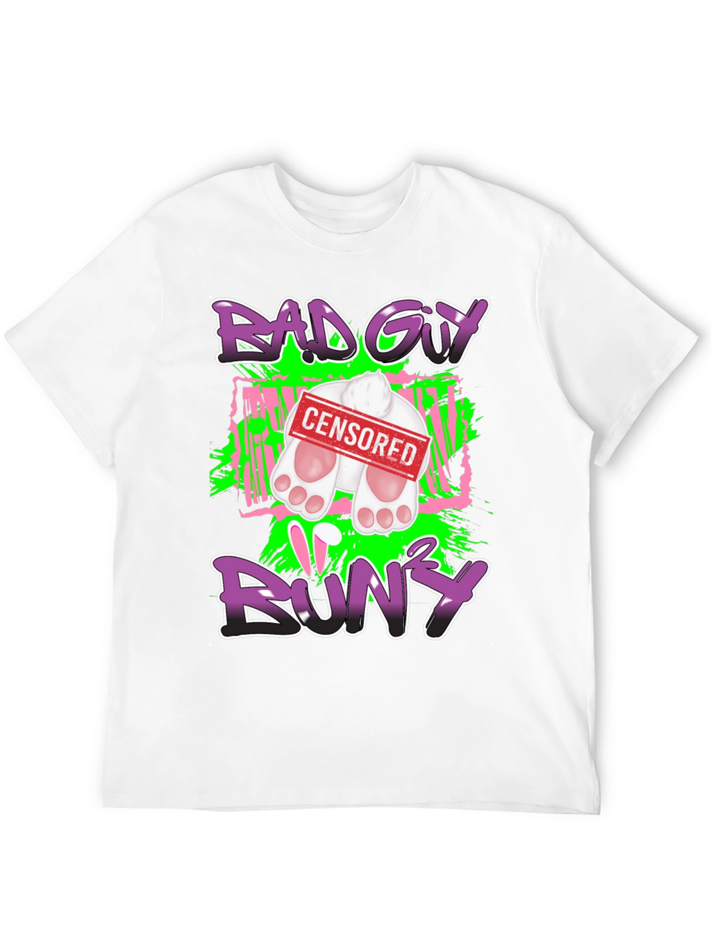 Bad Guy Bunny Censored Graphic T-Shirt