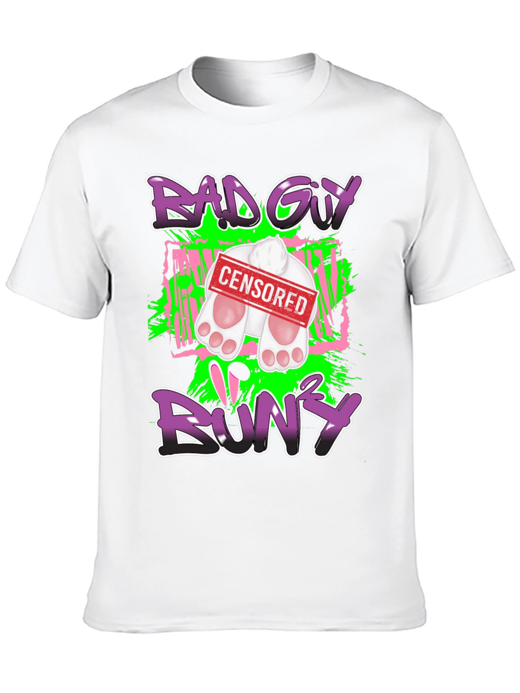 Bad Guy Bunny Censored Graphic T-Shirt