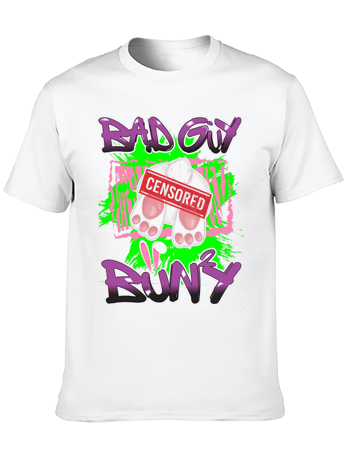 Bad Guy Bunny Censored Graphic T-Shirt