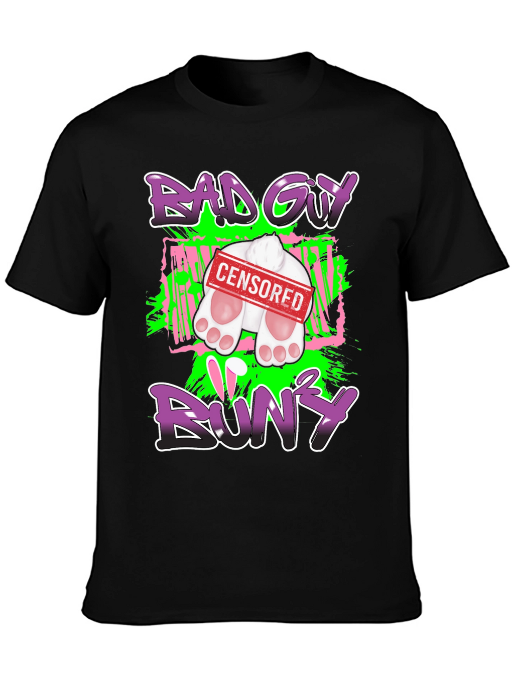 Bad Guy Bunny Censored Graphic T-Shirt