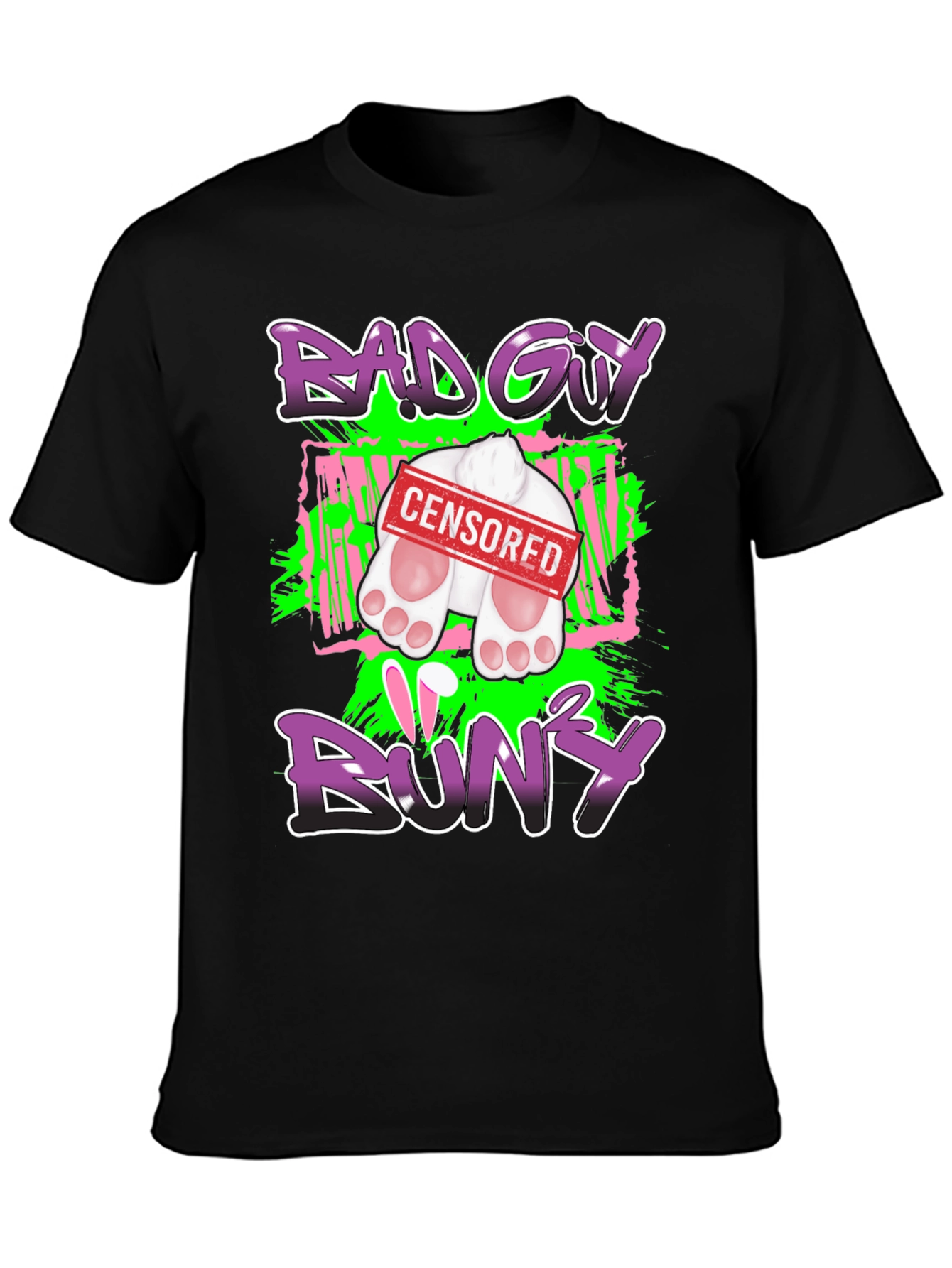 Bad Guy Bunny Censored Graphic T-Shirt