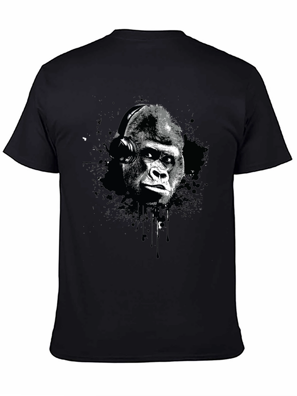 Gorilla Headphone Graphic Print T-Shirt