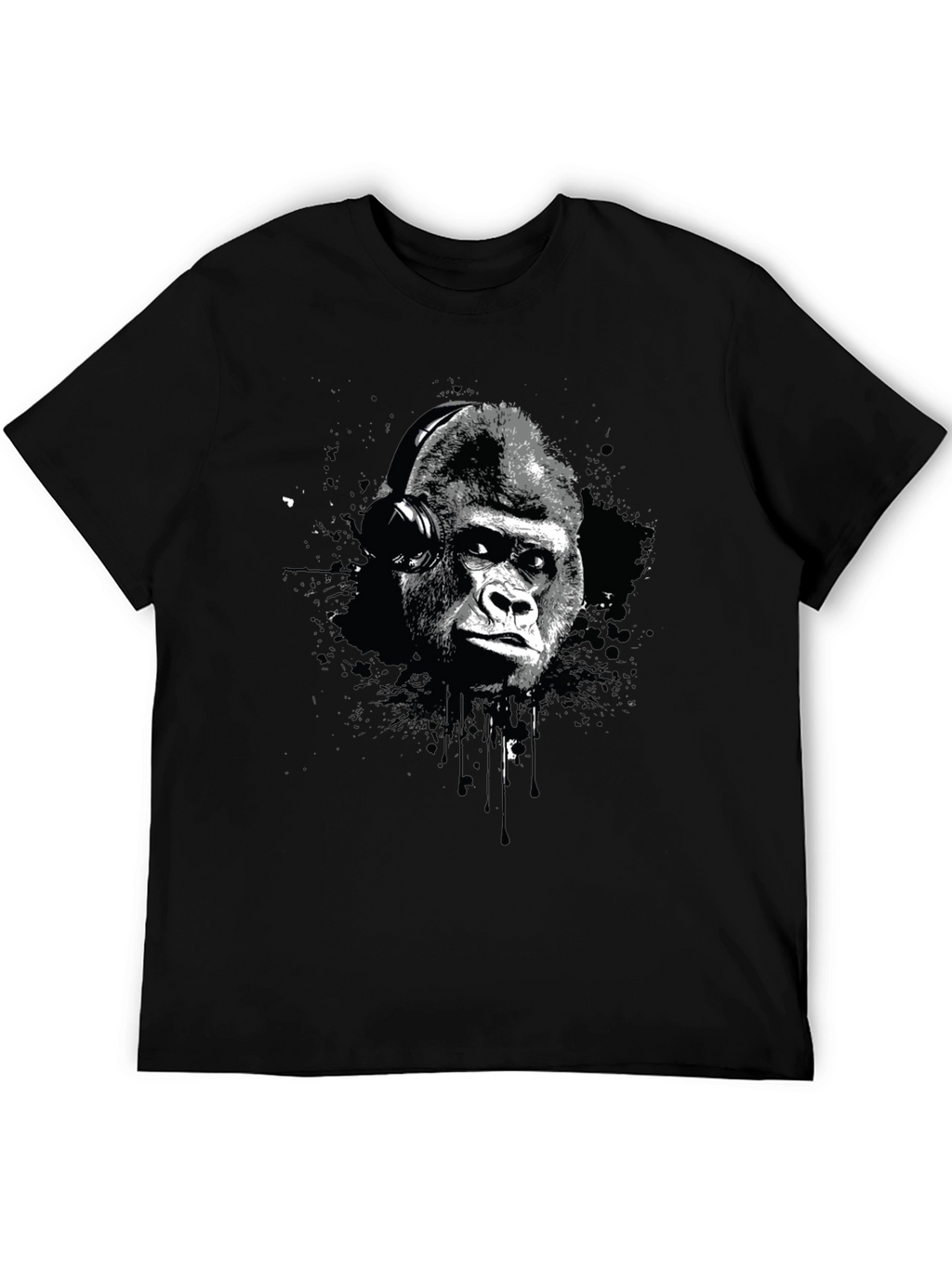 Gorilla Headphone Graphic Print T-Shirt