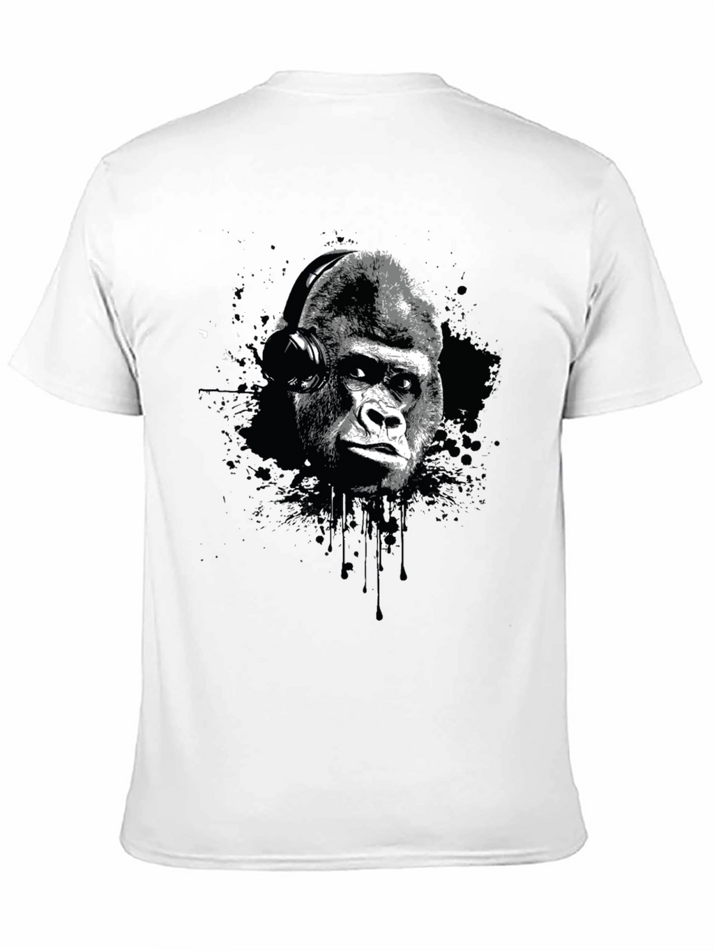 Gorilla Headphone Graphic Print T-Shirt