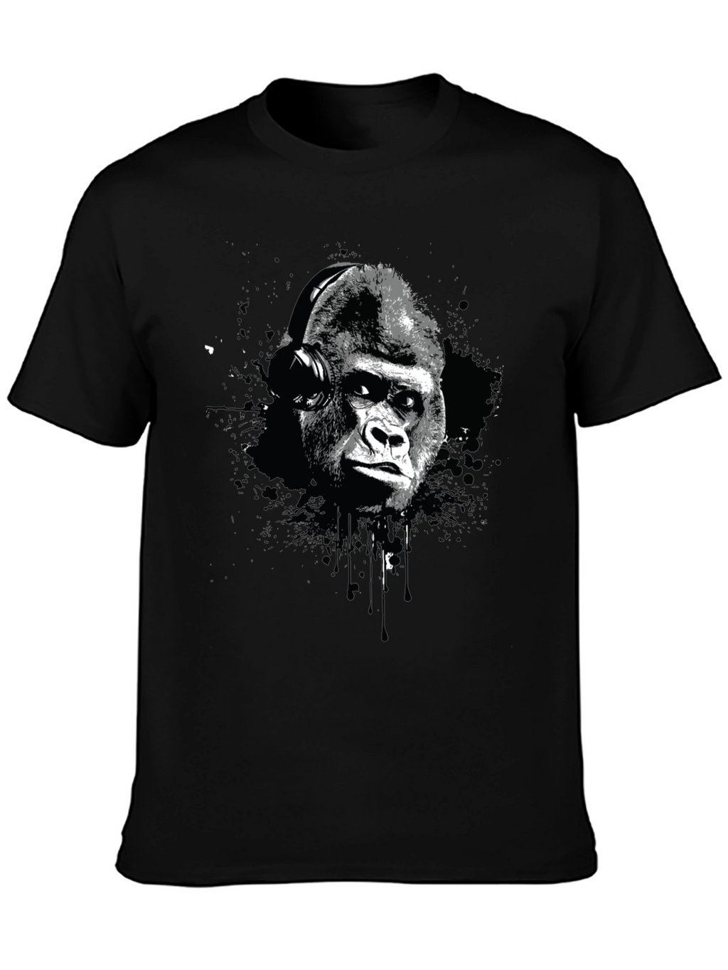 Gorilla Headphone Graphic Print T-Shirt