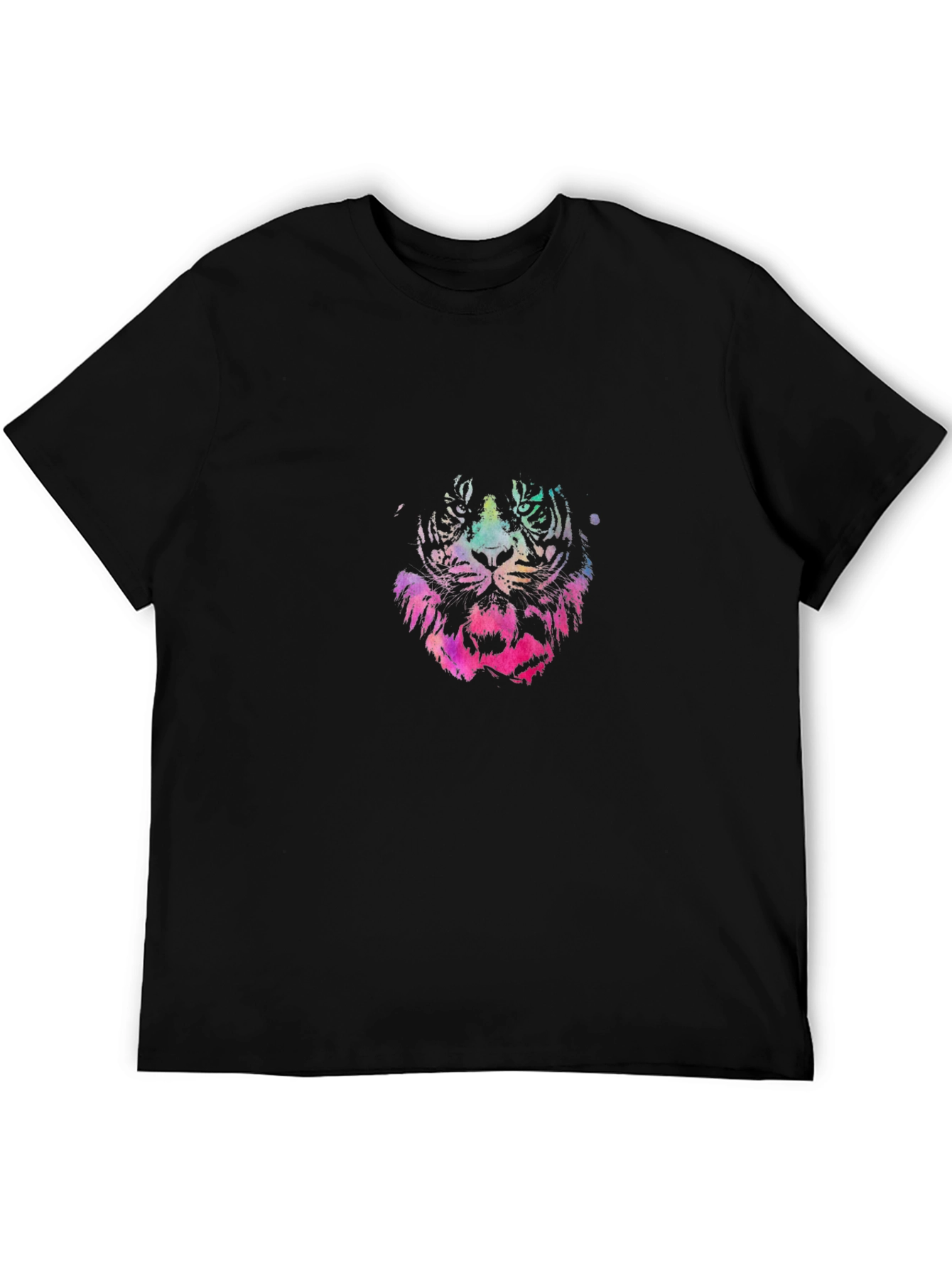 Vibrant Tiger Graphic Black T-Shirt