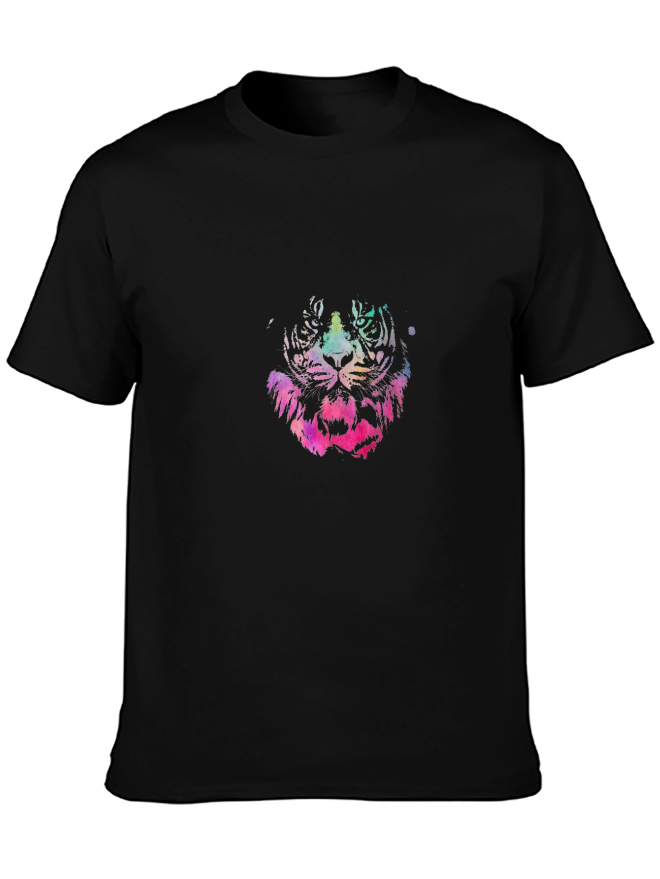 Vibrant Tiger Graphic Black T-Shirt