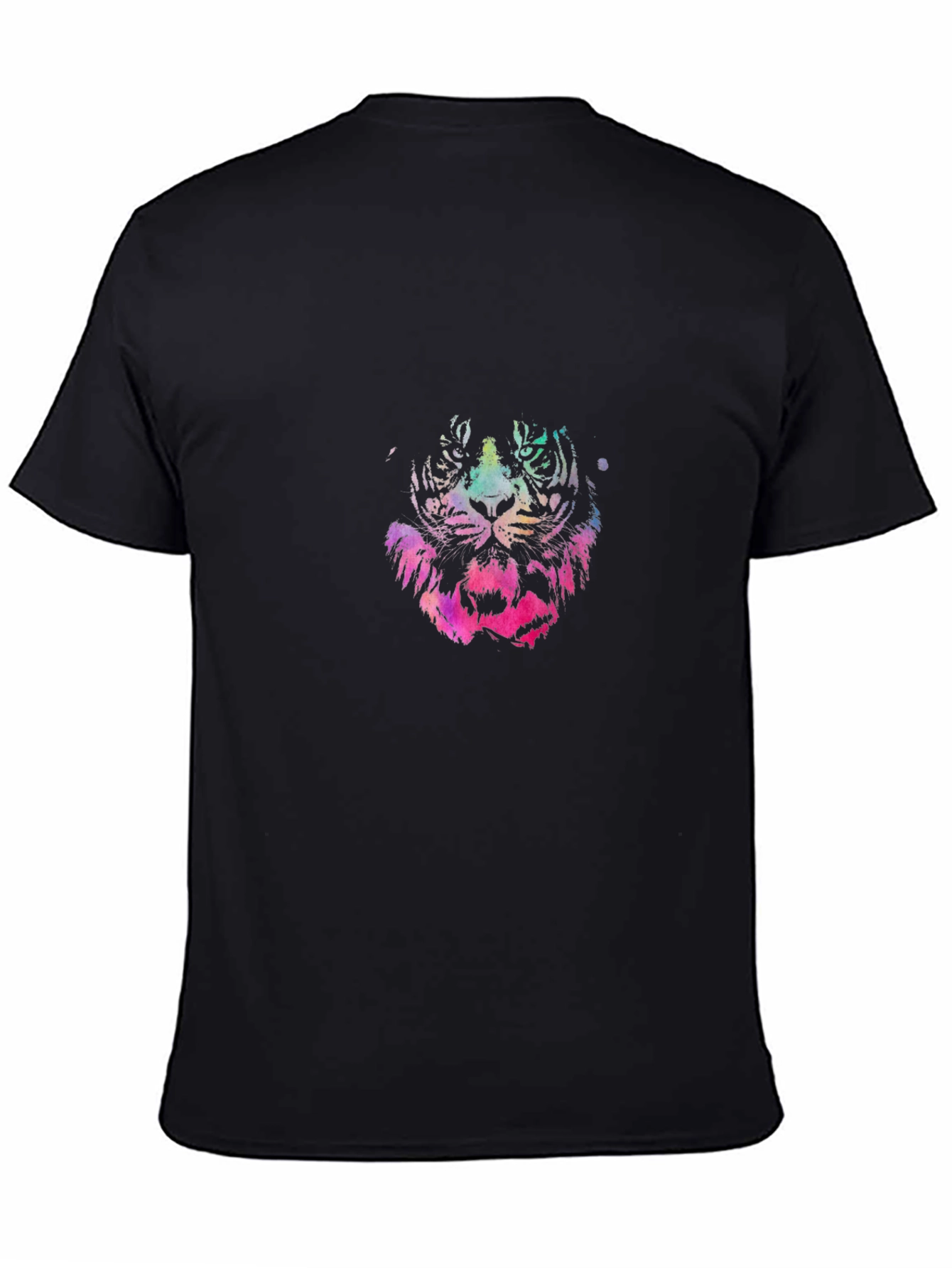 Vibrant Tiger Graphic Black T-Shirt