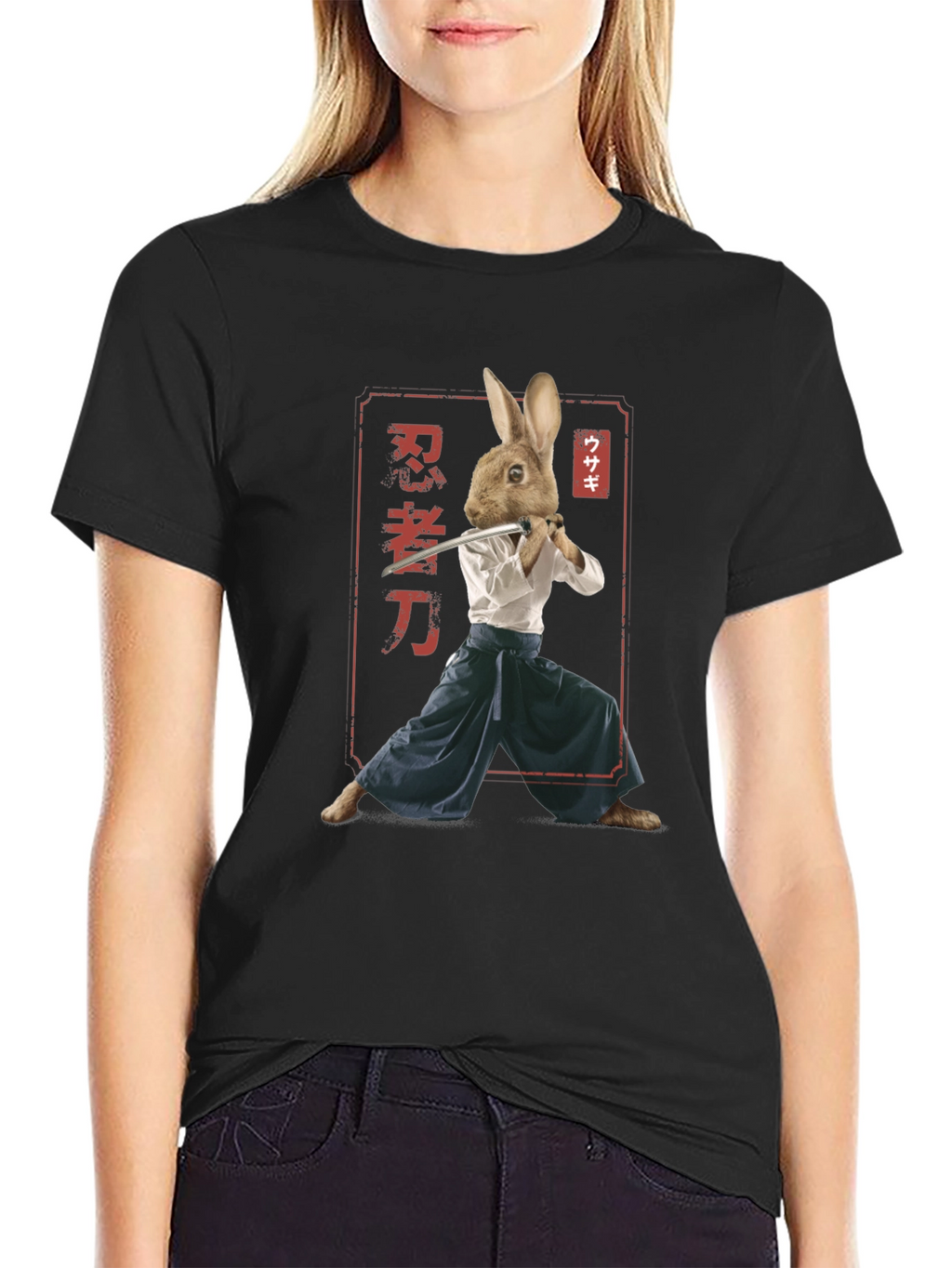 Ninja Rabbit T-Shirt - Samurai Hare Graphic Tee