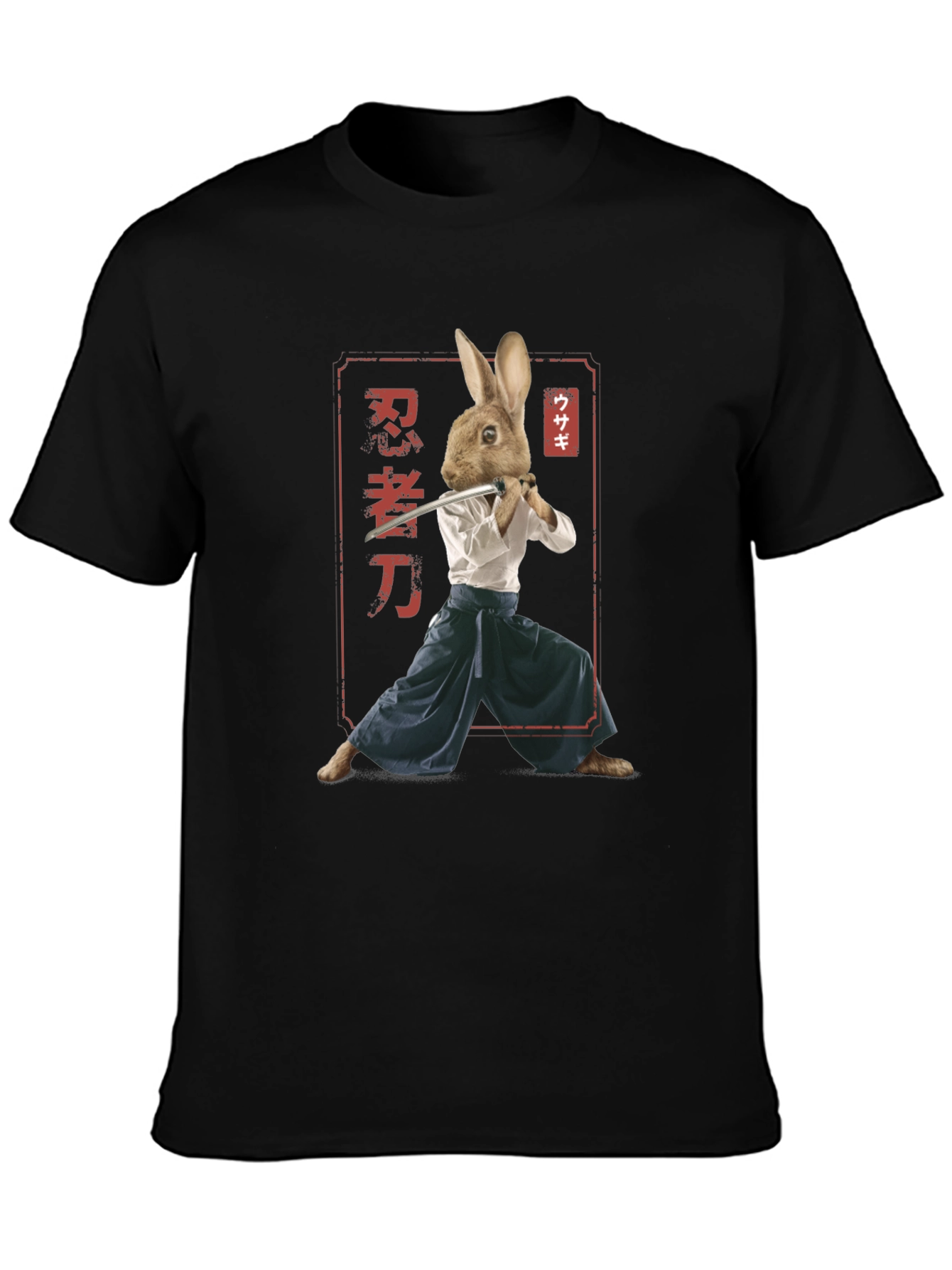Ninja Rabbit T-Shirt - Samurai Hare Graphic Tee