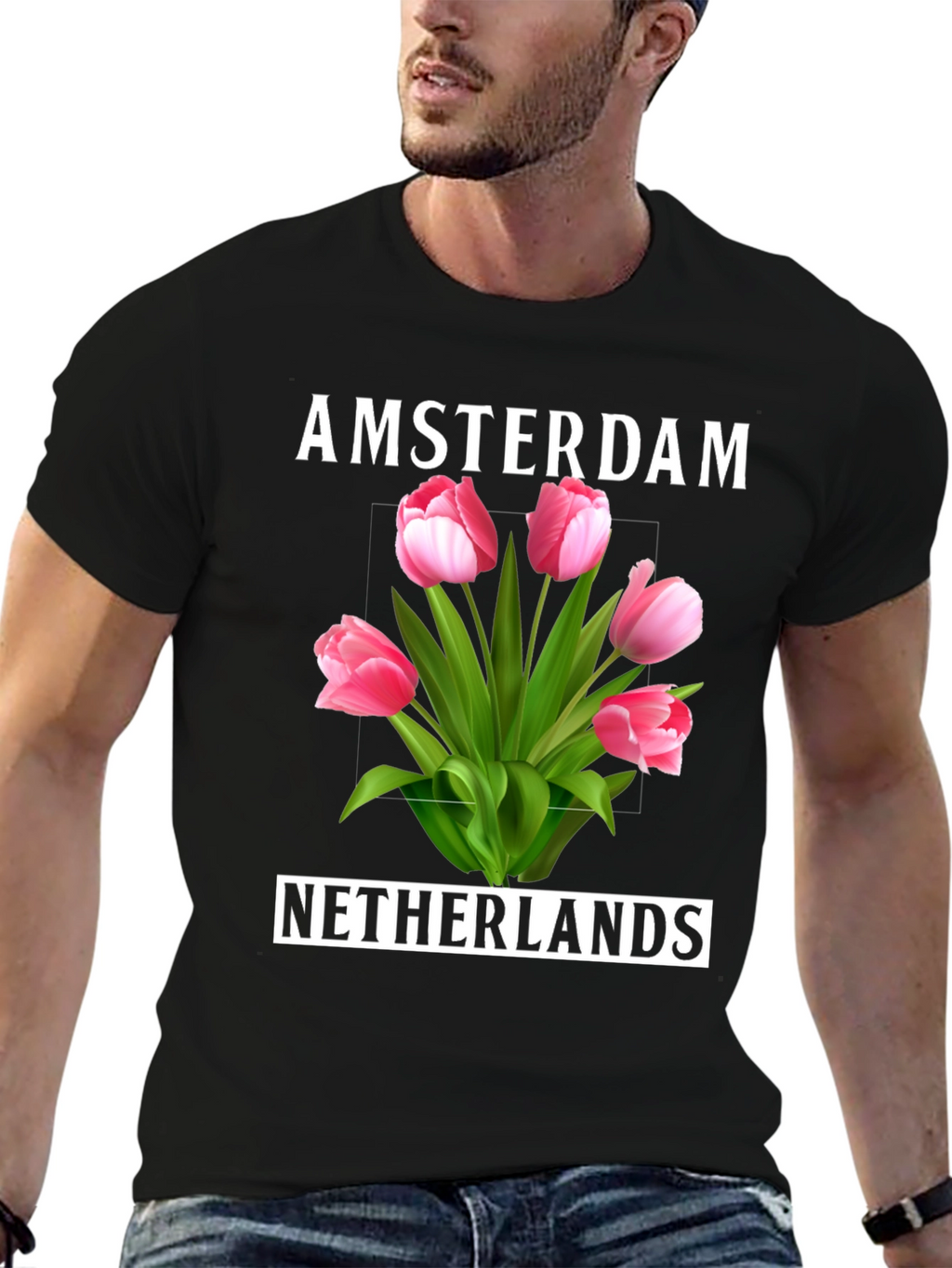 Amsterdam Netherlands Tulip Graphic Tee
