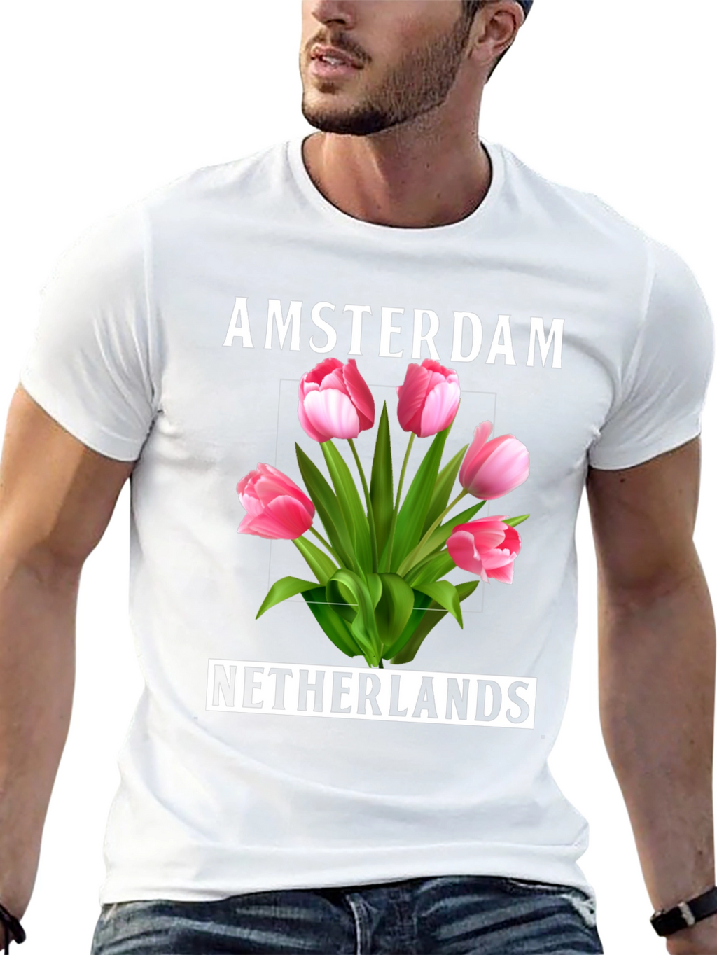 Amsterdam Netherlands Tulip Graphic Tee
