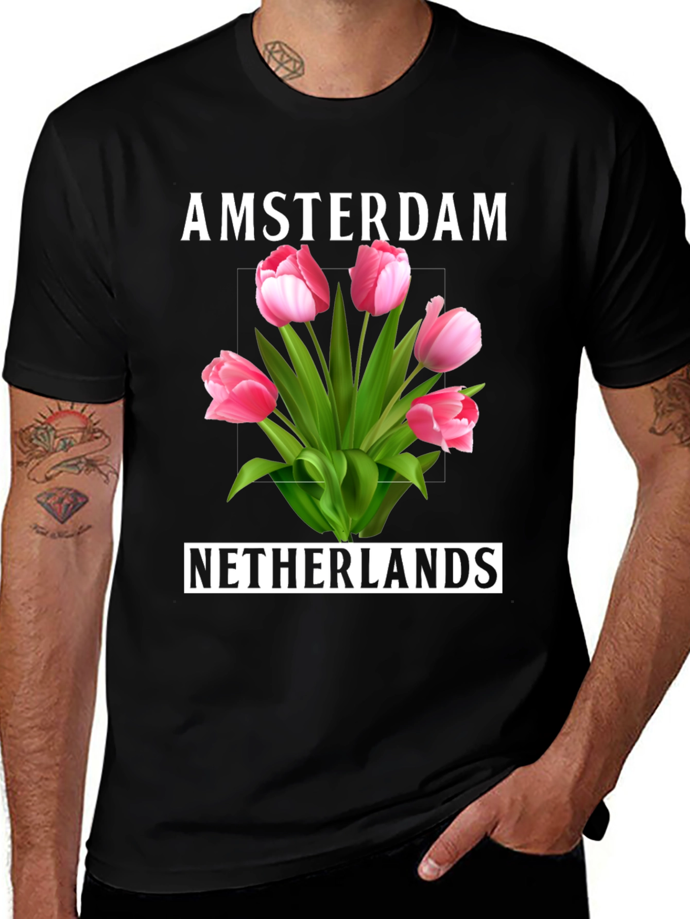 Amsterdam Netherlands Tulip Graphic Tee