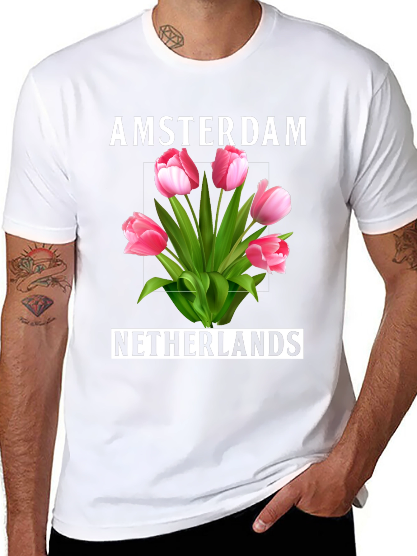 Amsterdam Netherlands Tulip Graphic Tee