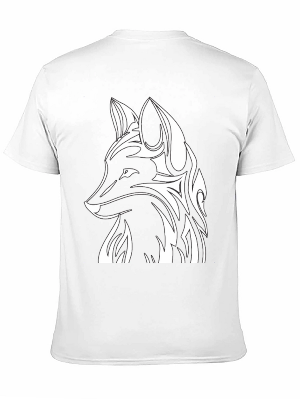 Tribal Fox Graphic Tee - Black Cotton T-Shirt