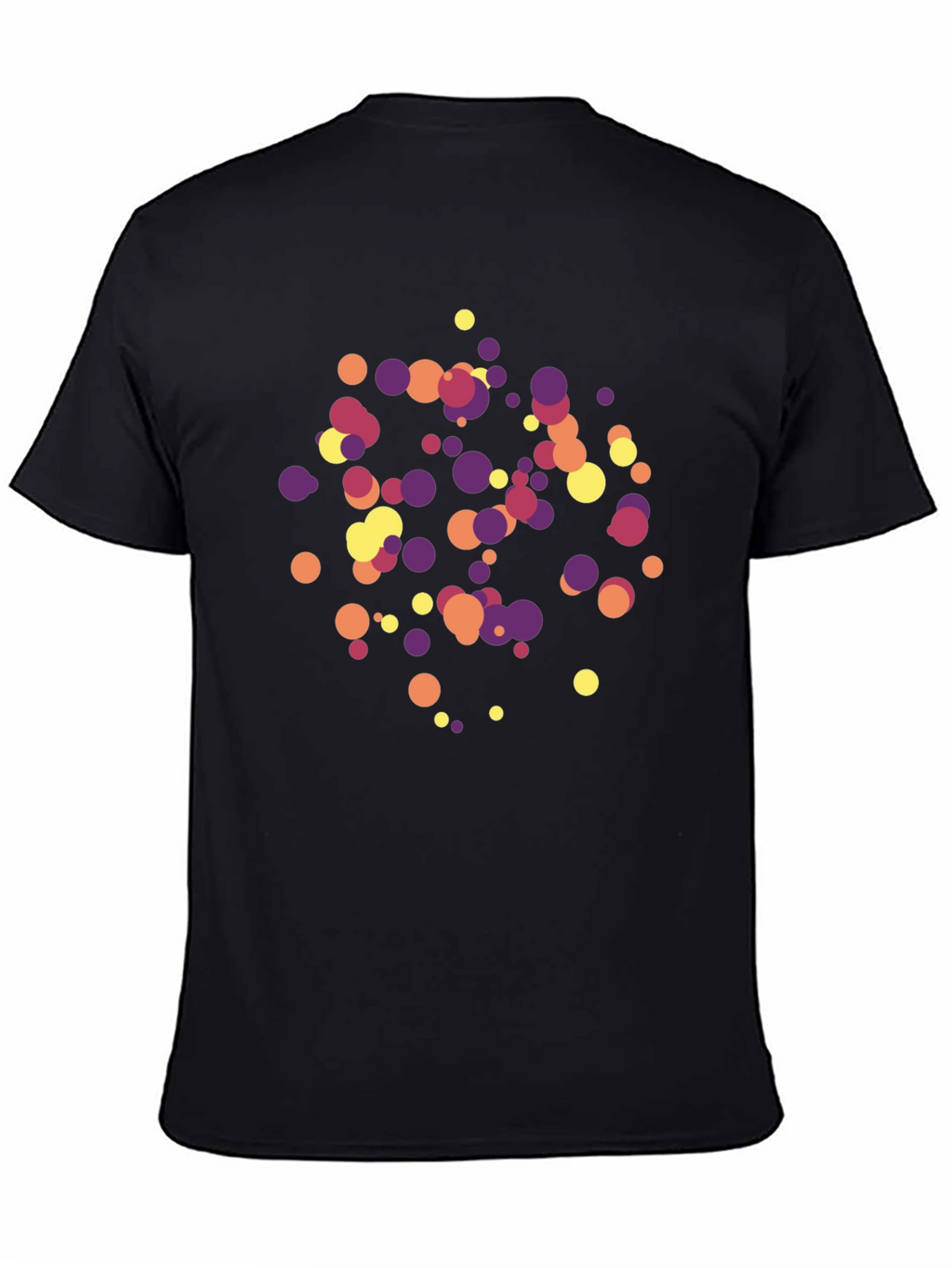 Modern Dots Graphic Print Black T-Shirt