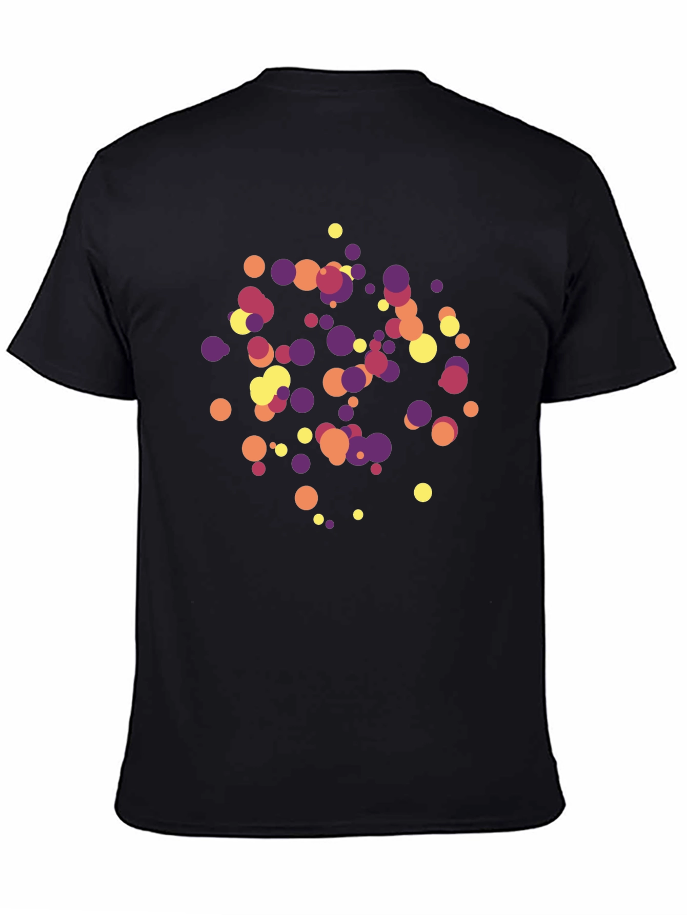 Modern Dots Graphic Print Black T-Shirt