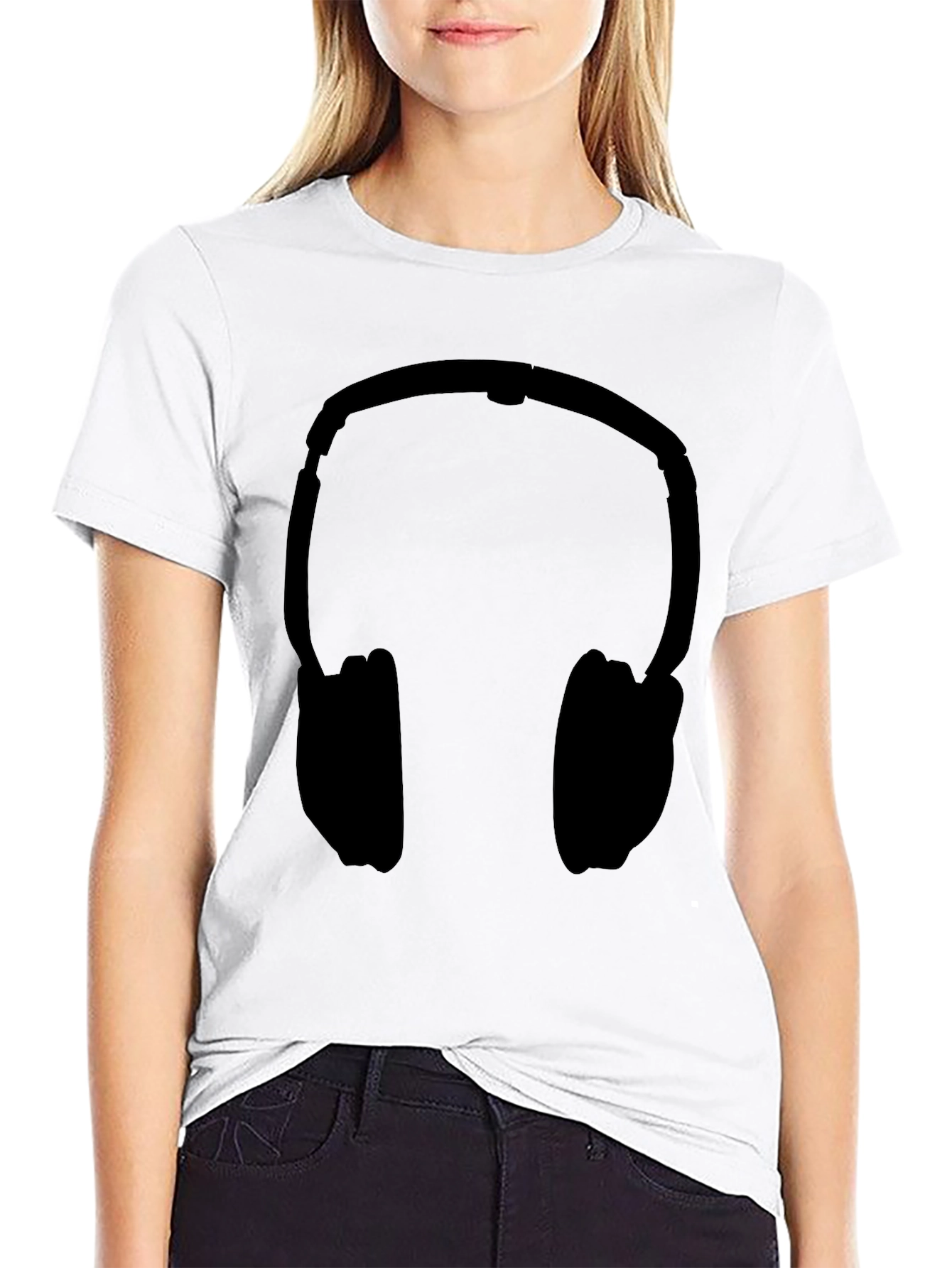 Headphones Graphic Tee - Black