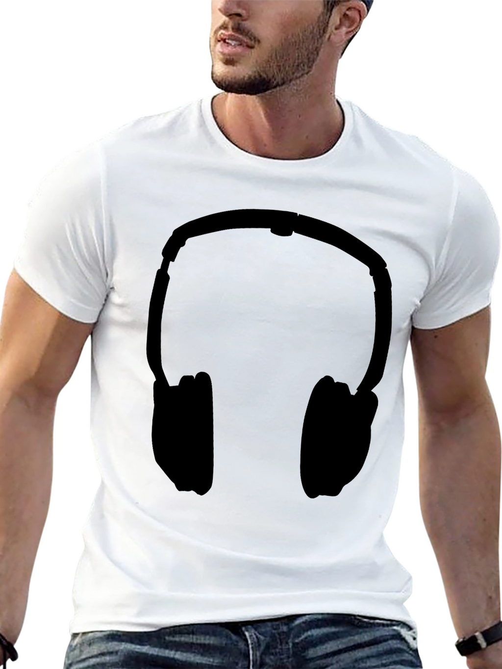 Headphones Graphic Tee - Black