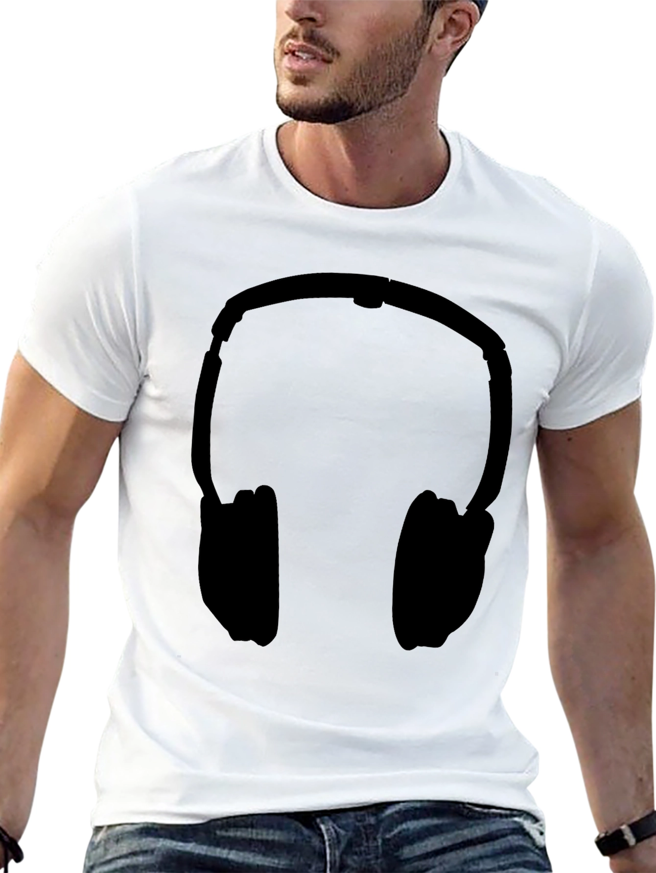 Headphones Graphic Tee - Black