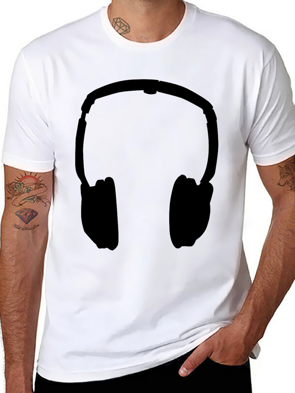 Headphones Graphic Tee - Black