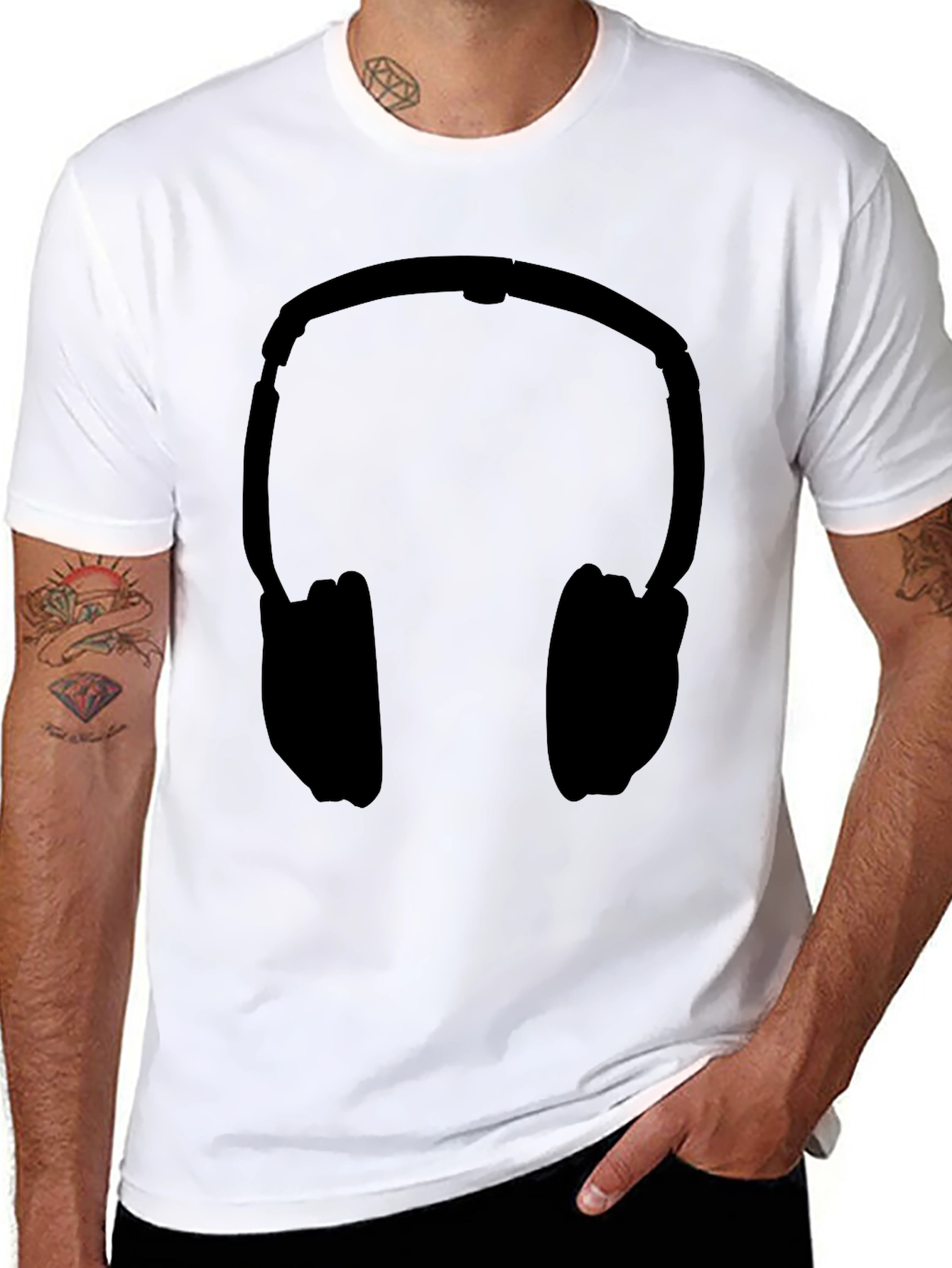 Headphones Graphic Tee - Black