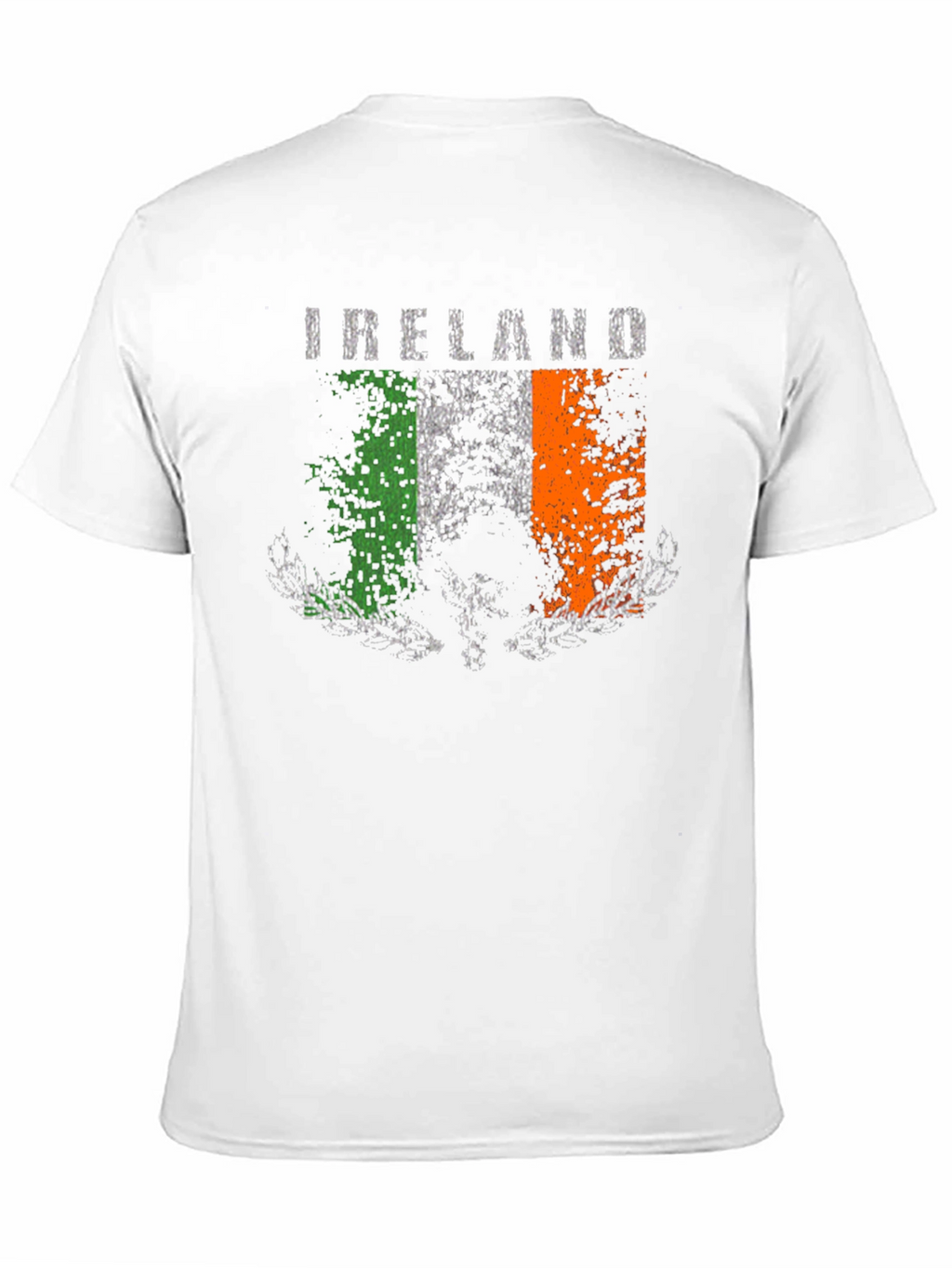 Distressed Ireland Flag Graphic Tee - Black Cotton T-Shirt