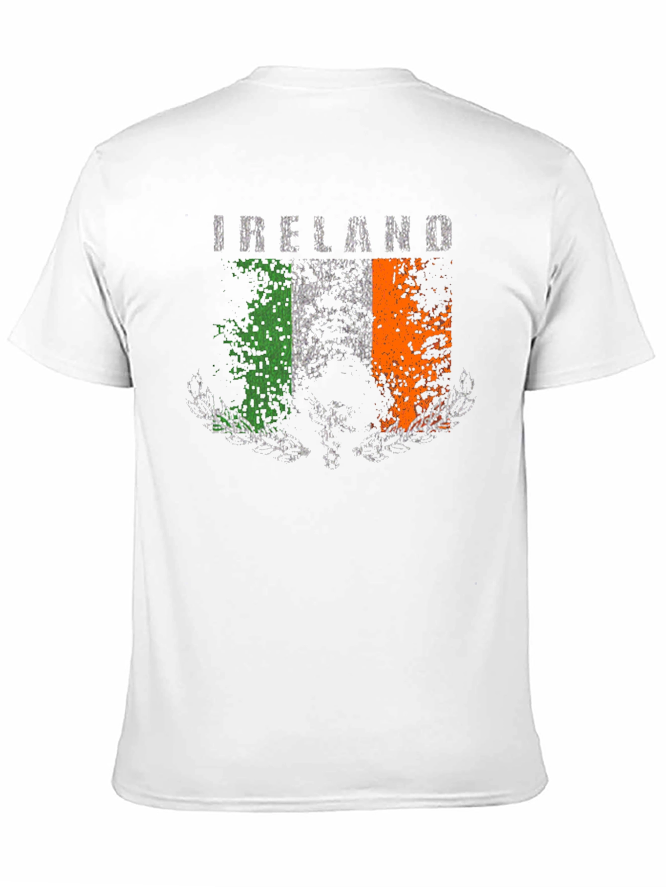 Distressed Ireland Flag Graphic Tee - Black Cotton T-Shirt