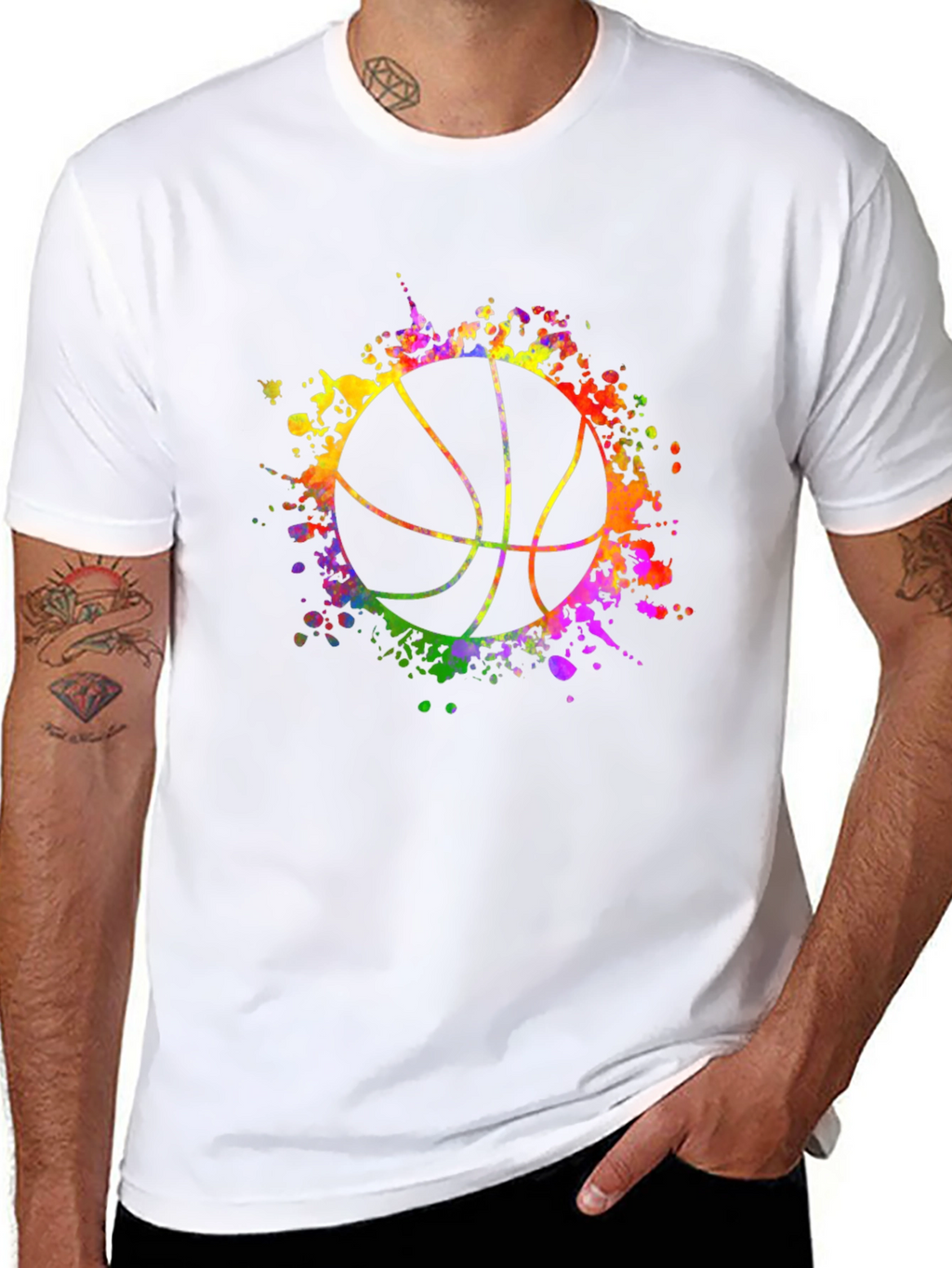 Watercolor Basketball Graphic Tee