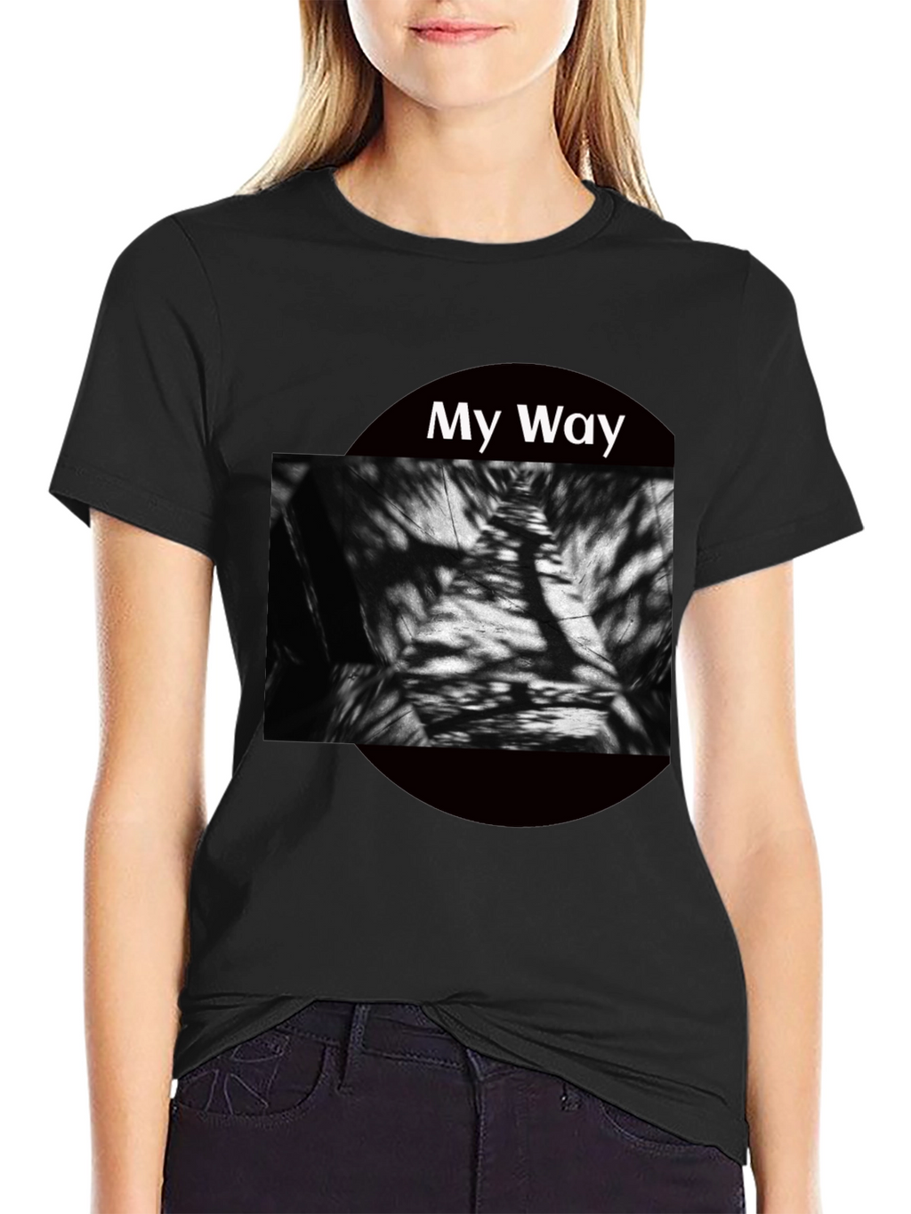 My Way Graphic Tee - Modern Abstract Black T-Shirt