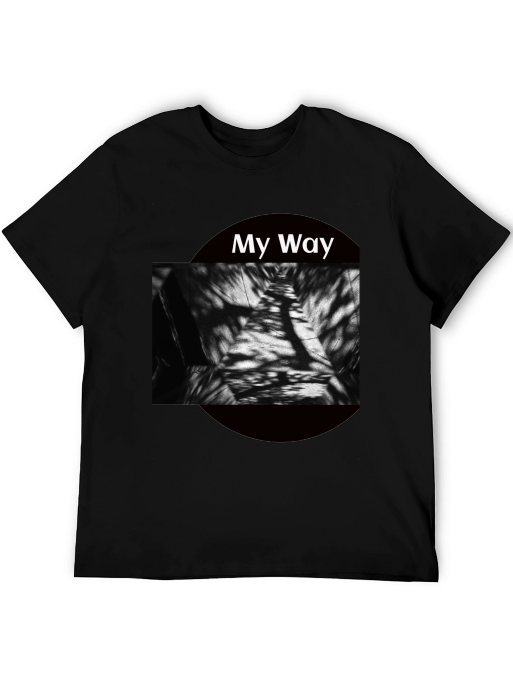 My Way Graphic Tee - Modern Abstract Black T-Shirt