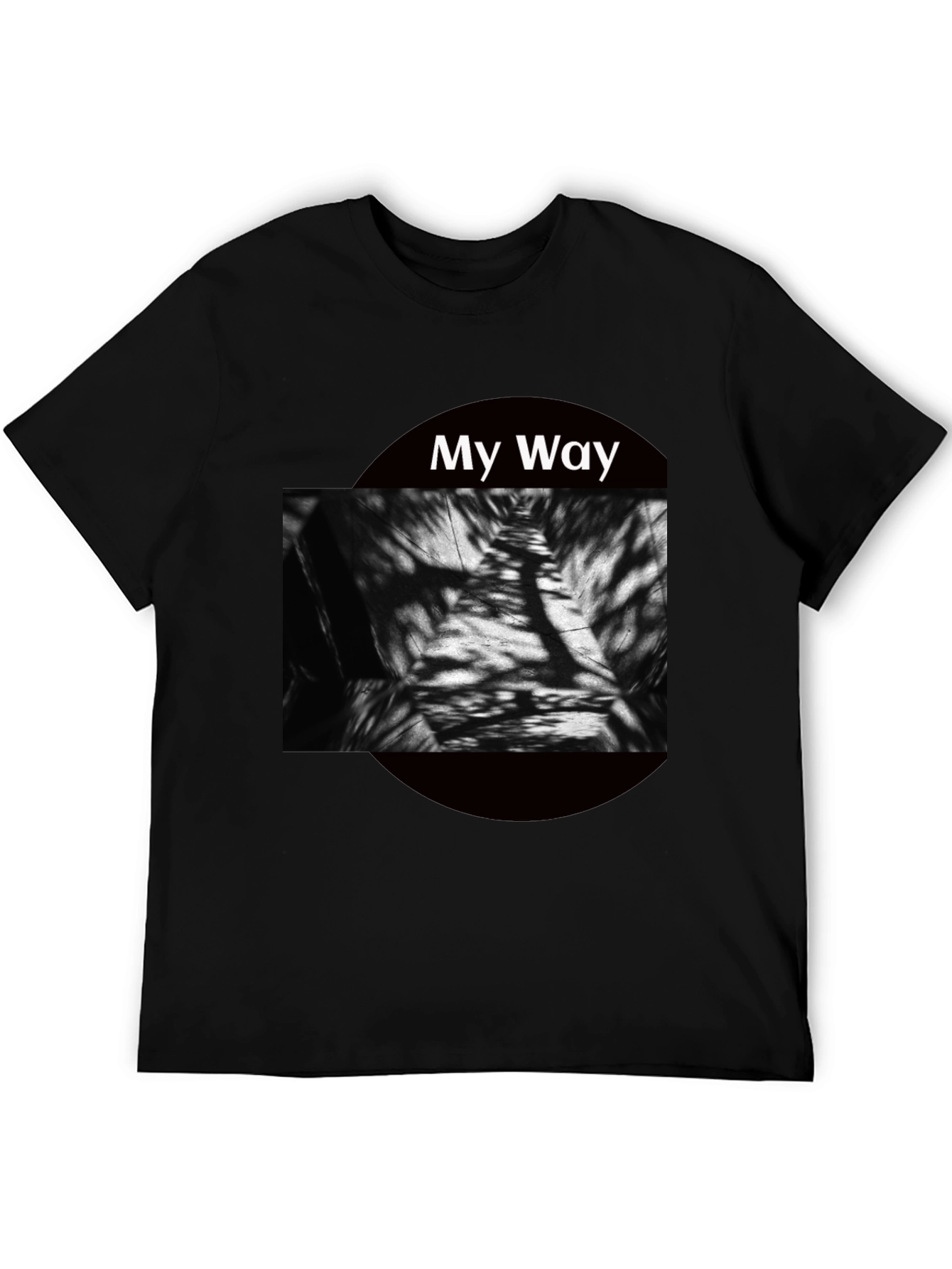 My Way Graphic Tee - Modern Abstract Black T-Shirt