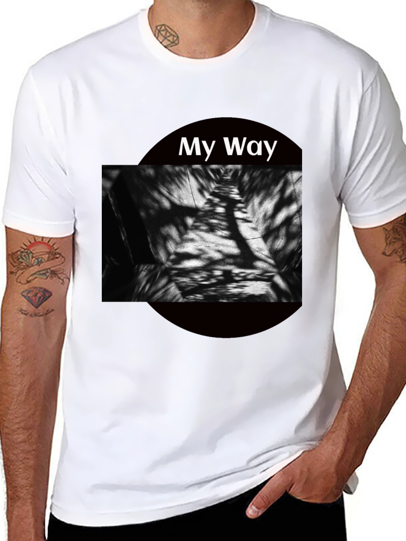 My Way Graphic Tee - Modern Abstract Black T-Shirt
