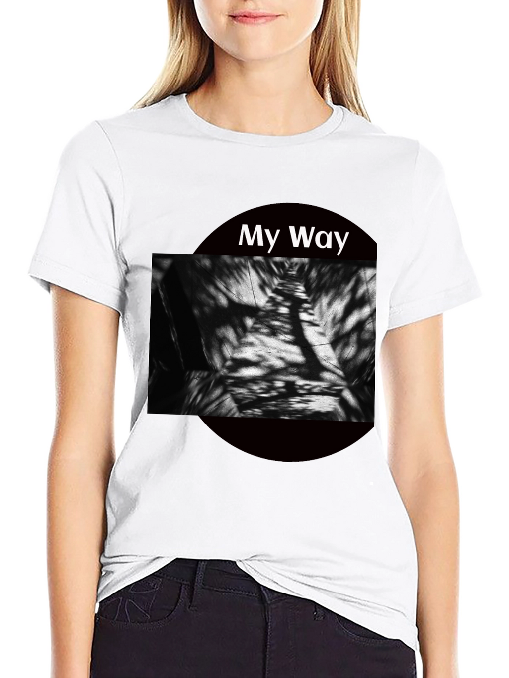 My Way Graphic Tee - Modern Abstract Black T-Shirt