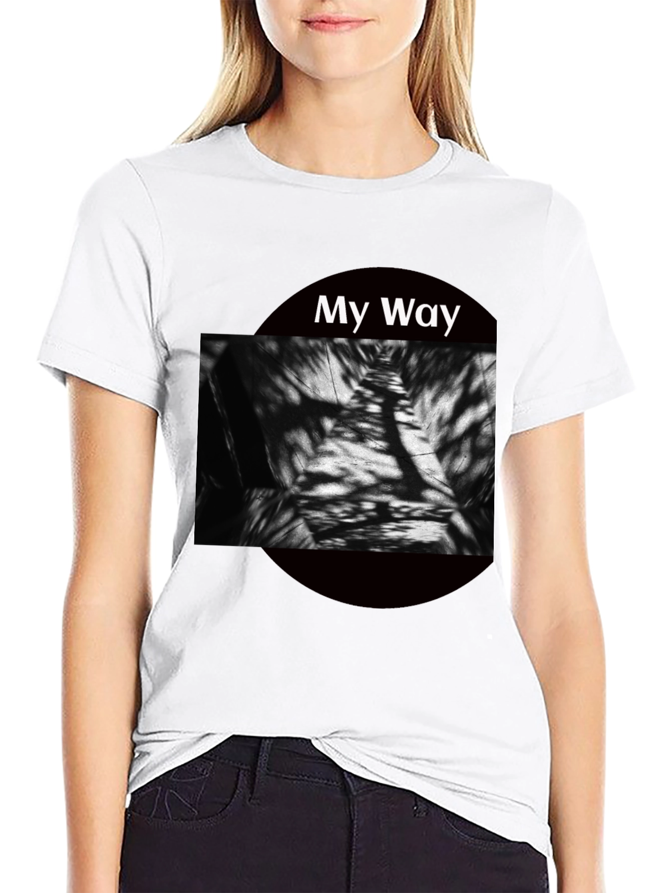 My Way Graphic Tee - Modern Abstract Black T-Shirt