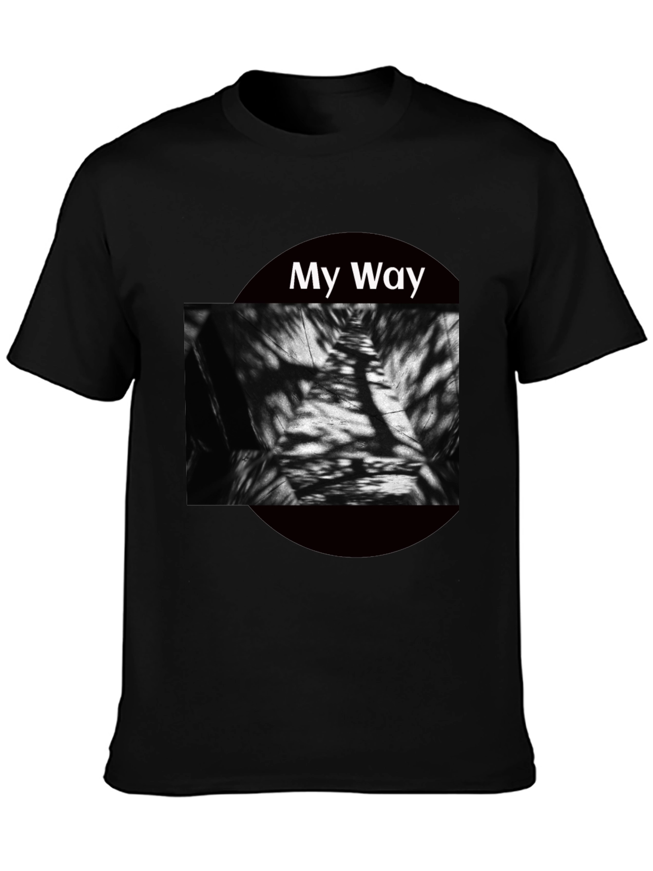 My Way Graphic Tee - Modern Abstract Black T-Shirt
