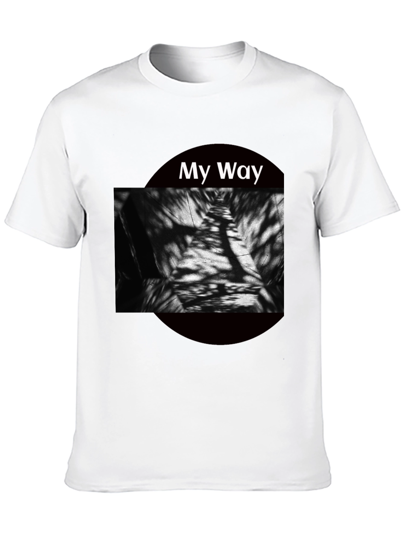 My Way Graphic Tee - Modern Abstract Black T-Shirt