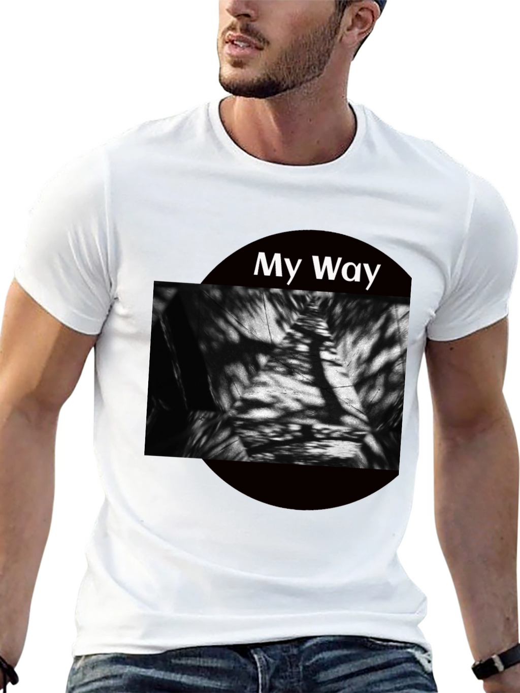 My Way Graphic Tee - Modern Abstract Black T-Shirt