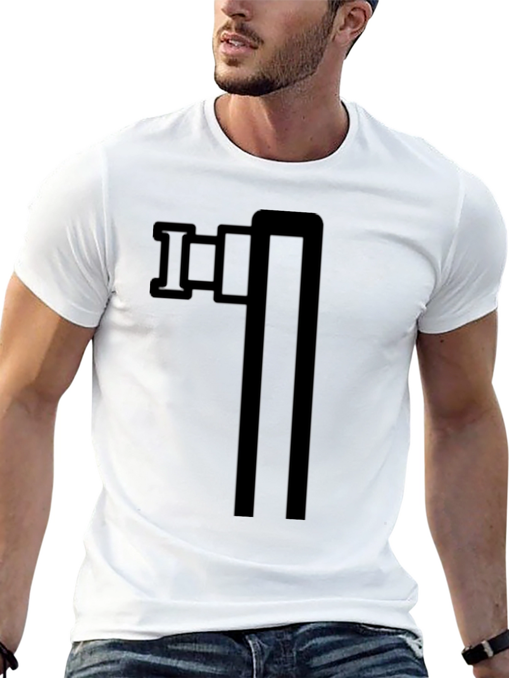 Abstract Symbol Graphic Tee - Black Cotton Blend
