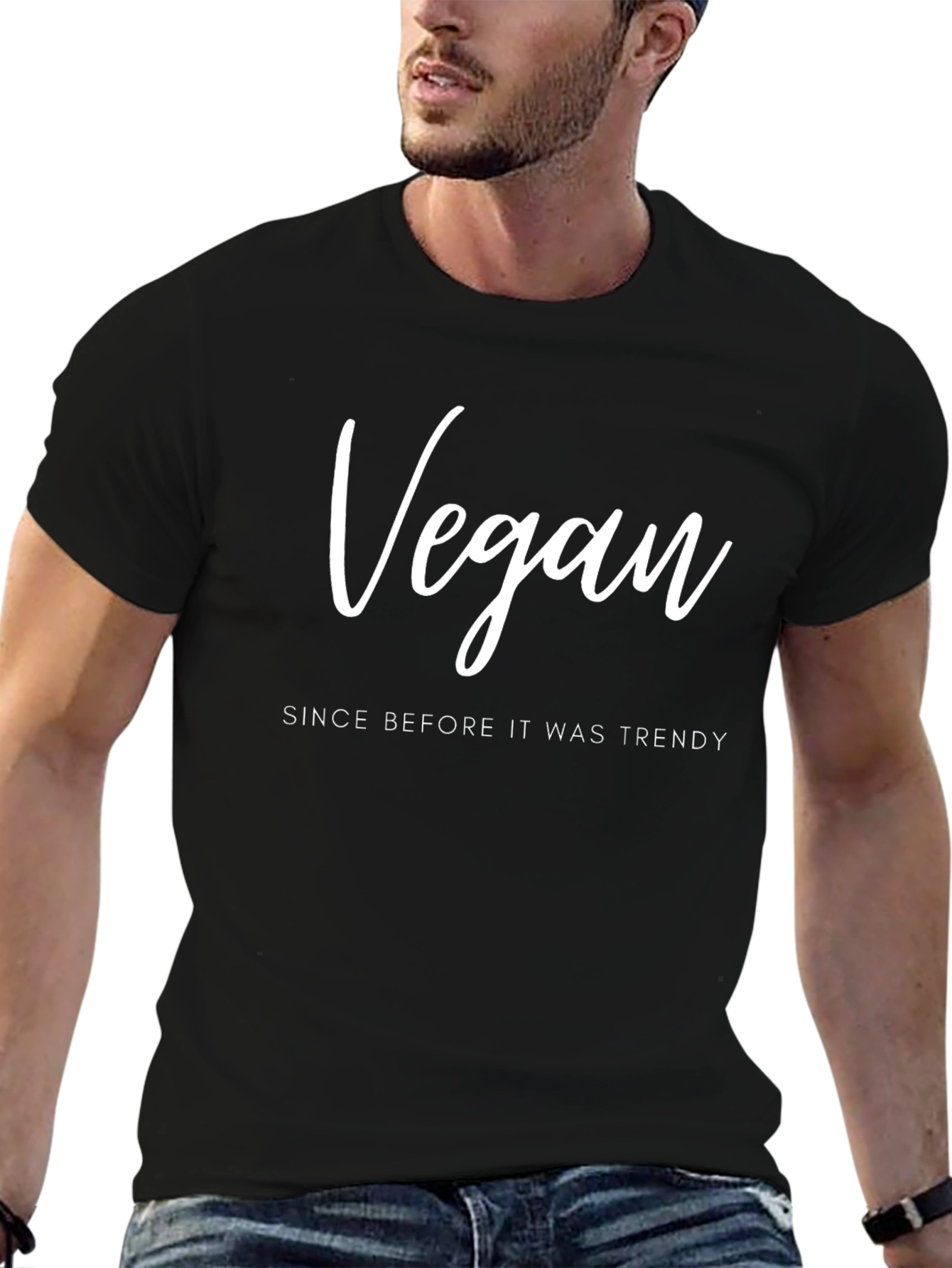 Vegan Since Before Trendy Black T-Shirt