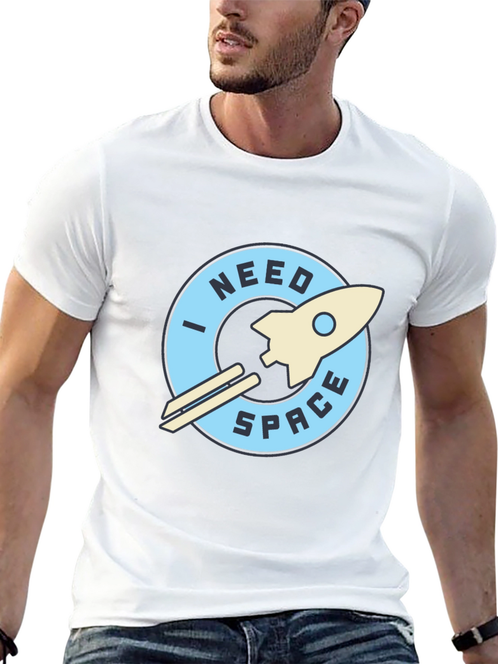 I Need Space Black Graphic T-Shirt