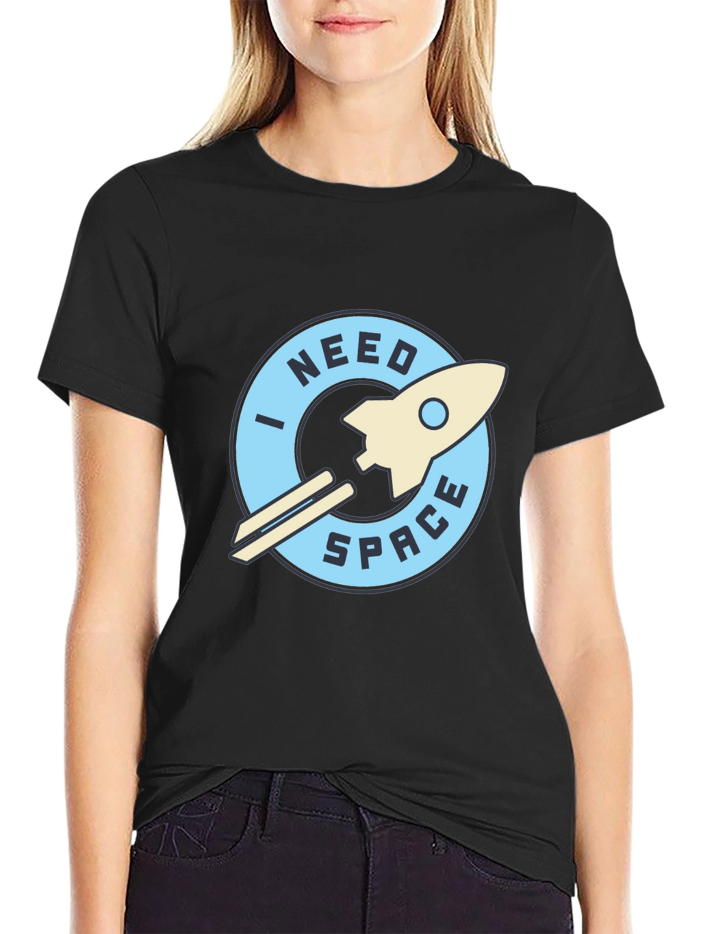 I Need Space Black Graphic T-Shirt
