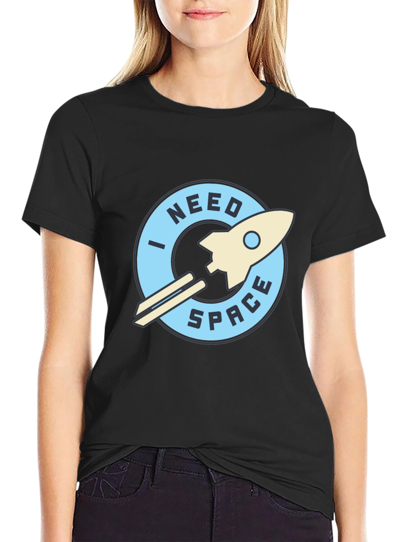 I Need Space Black Graphic T-Shirt