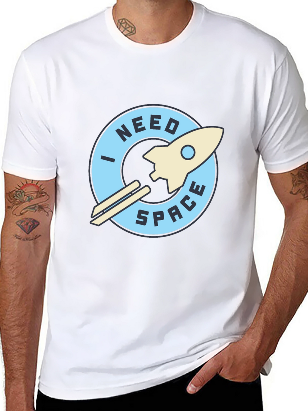 I Need Space Black Graphic T-Shirt