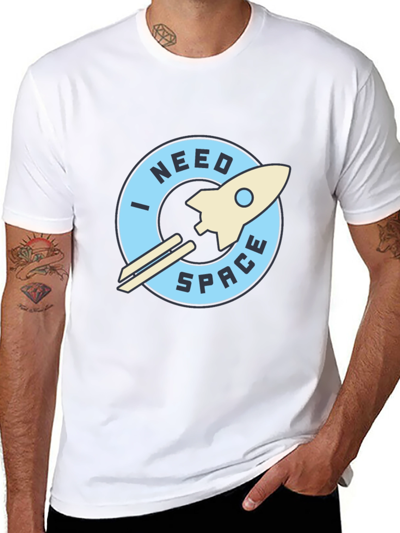 I Need Space Black Graphic T-Shirt