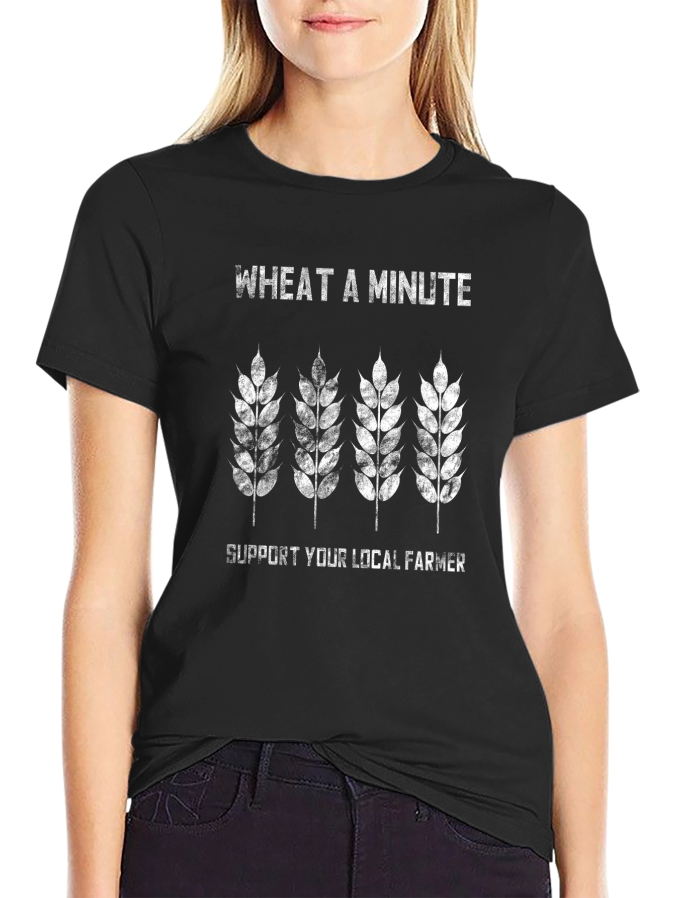 Wheat a Minute Black T-Shirt